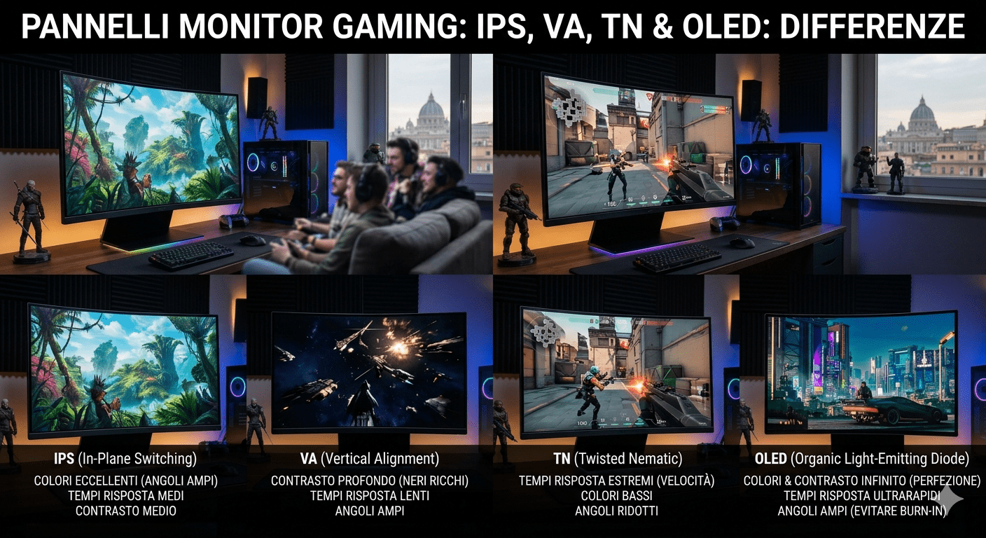 IPS, VA, TN e OLED: Differenze tra Pannelli Monitor per Gaming